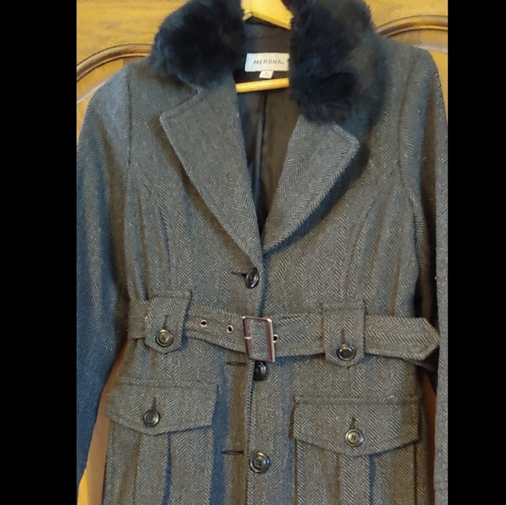 Merona Coat Faux For collar